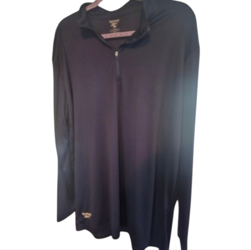 Reebok Navy Blue Men’s Long Sleeve Quarter Zip Pullover- XL EUC